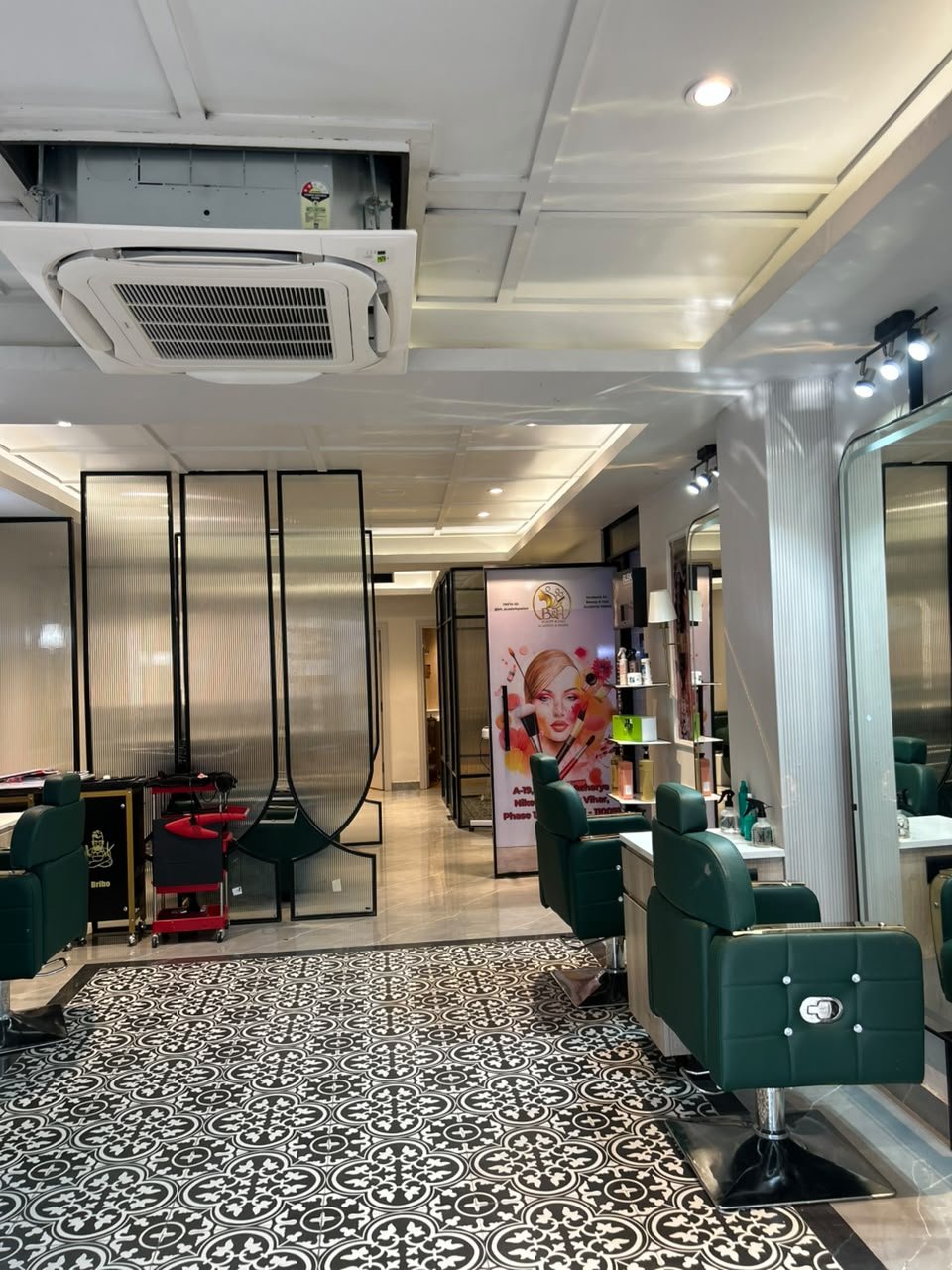 Elegant salon interior at Beauty & Hair Academy & Salon in Mayur Vihar, Delhi
